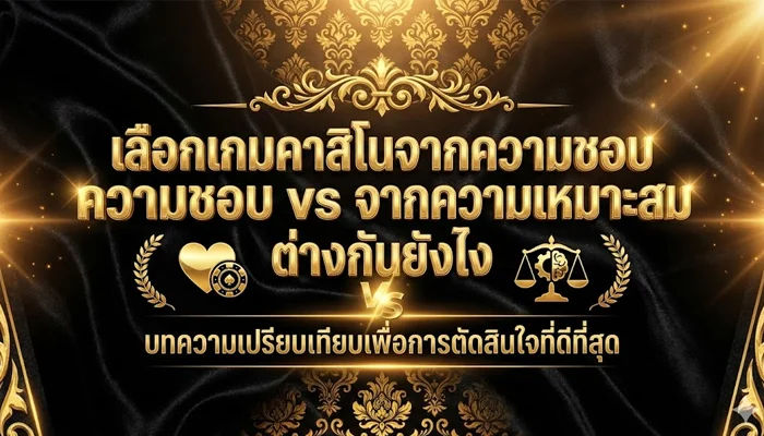 เลือกเกมคาสิโนจากความชอบ vs จากความเหมาะสม ต่างกันยังไง